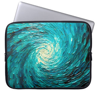 Funda Para Portátil Vórtice abstracto de océano turquesa