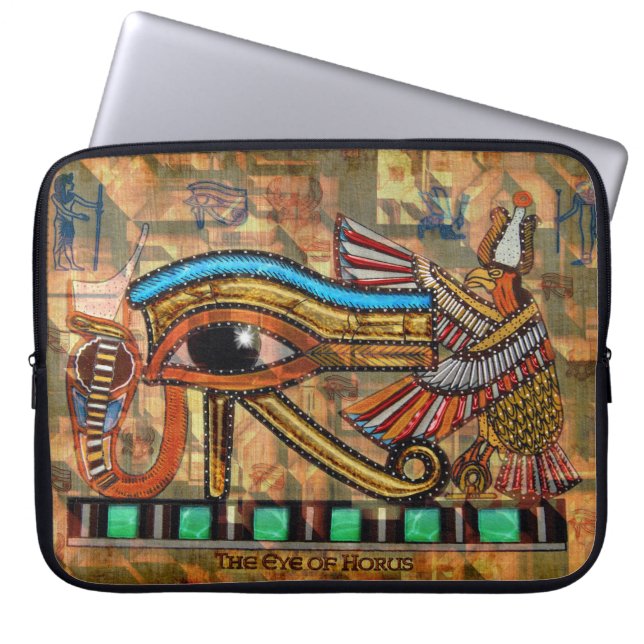 Funda Para Portátil Wadjet Egyptian Eye of Horus III Art Laptop Sleeve (Frente)