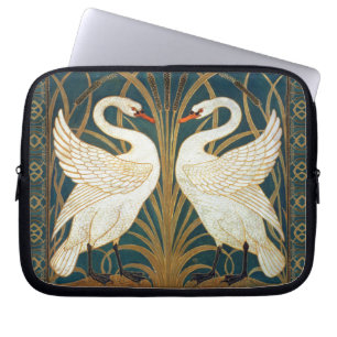 Funda Para Portátil Walter Crane Swan, Rush E Iris Art Nouveau
