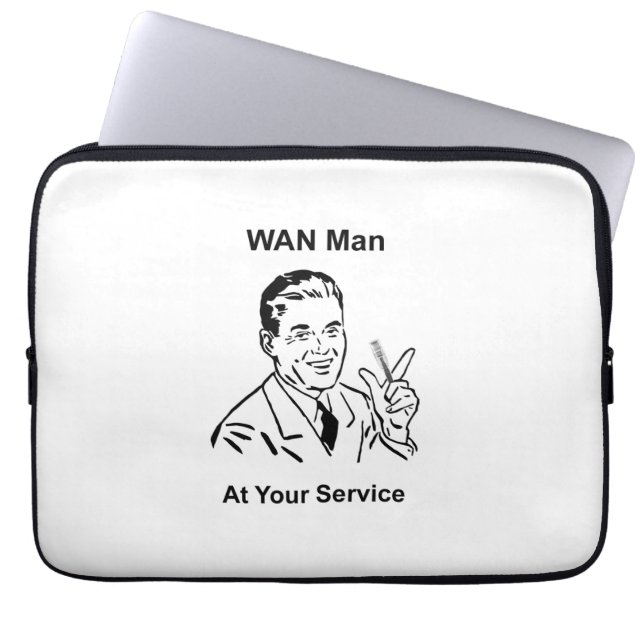 Funda Para Portátil WAN Man At Your Service Retro Tech (Frente)
