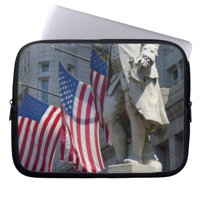 Funda Para Portátil Washington, DC, estatua de Benjamin Franklin (Frente)