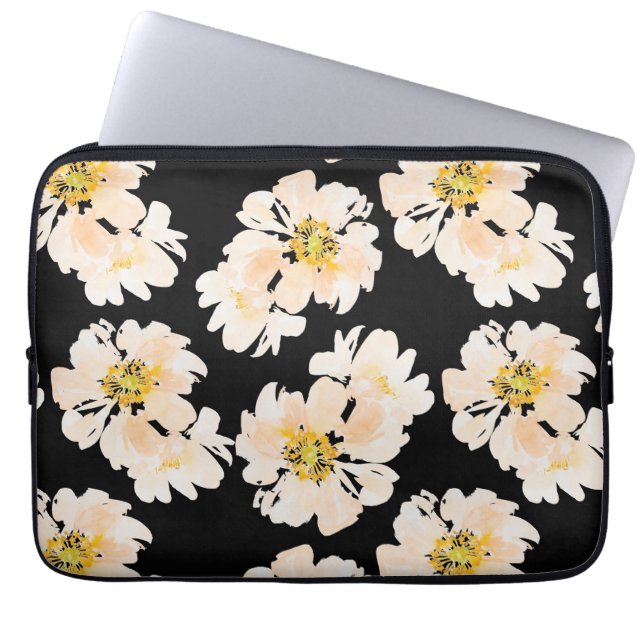 Funda Para Portátil Watercolor Flores ondulan peonías (Frente)