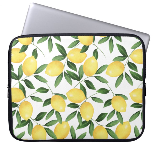 FUNDA PARA PORTÁTIL WATERCOLOR LEMONS (Frente)