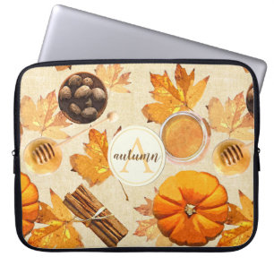 Funda Para Portátil Watercolor Otumn Magic Vintage Scents Monograma