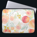 Funda Para Portátil Watercolor Peach Florals Patrón Portátil SLeeve<br><div class="desc">Funda para portátiles con patrón de color de agua Peach Florals. Elegante manga portátil con ilustraciones acuáticos de melocotones,  flores y follaje. Luminoso y alegre,  perfecto para cualquiera.</div>
