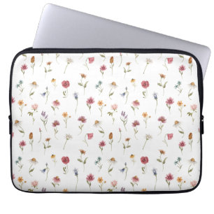 Funda Para Portátil Watercolor Spring Wildflower Pattern