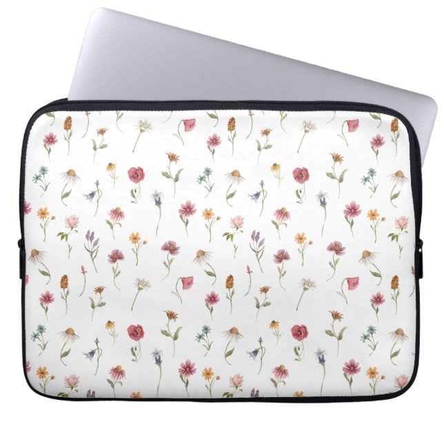Funda Para Portátil Watercolor Spring Wildflower Pattern (Frente)
