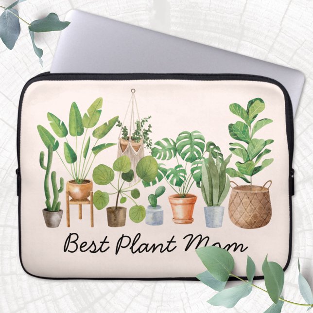 Funda Para Portátil Watercolor Tropical Houseplant (Close up)
