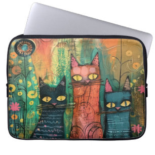 Funda Para Portátil Watercolor Vintage Resumen Cat