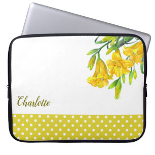 Funda Para Portátil Watercolor Yellow Day Lilies Floral Art Design