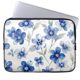 Funda Para Portátil Watercolour Floral Pattern Blue 