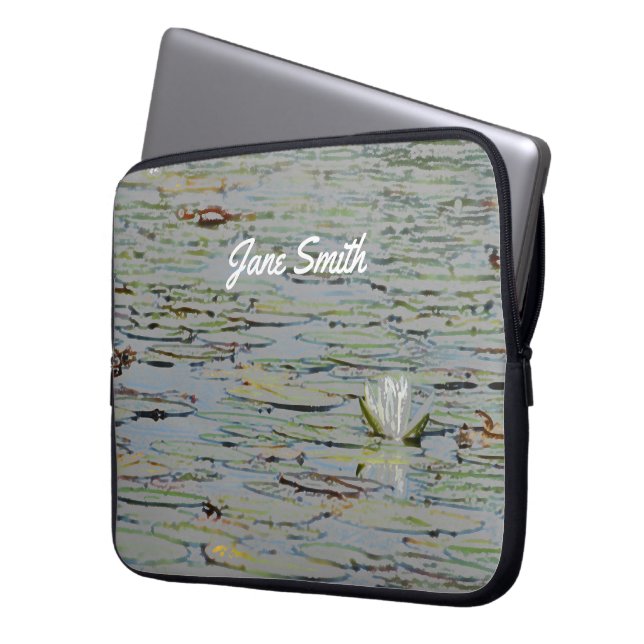 Funda Para Portátil Waterlily Pond Lake Flower I Laptop Sleeve (Anverso izquierdo)