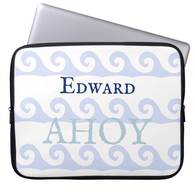 Funda Para Portátil Waves Ahoy Personalizado (Frente)