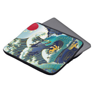 Funda Para Portátil Waves azules Green Dragon Red Sun Skboard