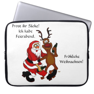 Funda Para Portátil Weihnachtsmann mit Elch - ¡Prost ihr Säcke!