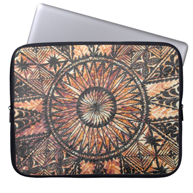 Funda Para Portátil Wetsuit hawaiano primitivo del Tapa del tatuaje de (Frente)