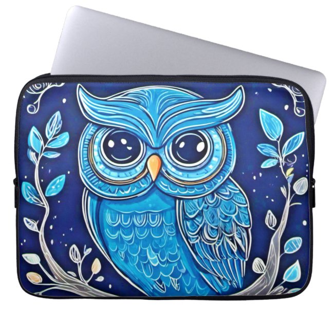 Funda Para Portátil Whimsical Chalk Owl (Frente)
