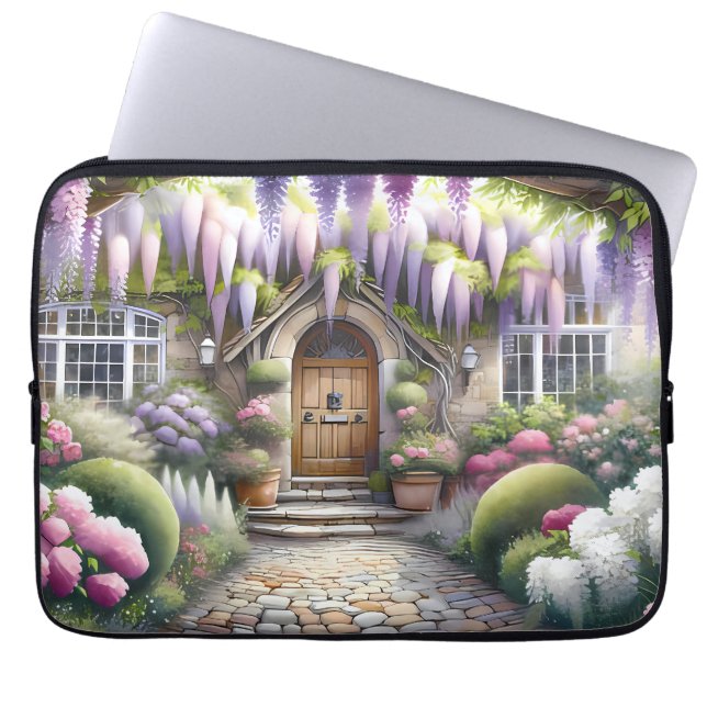 Funda Para Portátil Whimsical Cottage Garden Pathway (Frente)