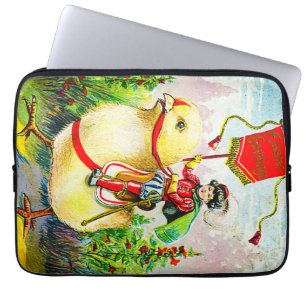 Funda Para Portátil Whimsical Easter Greetings: Sobre el polluelo giga