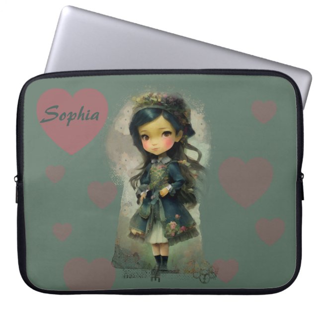 Funda Para Portátil Whimsical Kawaii Fairy Tale Chica (Frente)