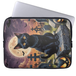 Funda Para Portátil Whiskers of the Witching Hour - Gato negro