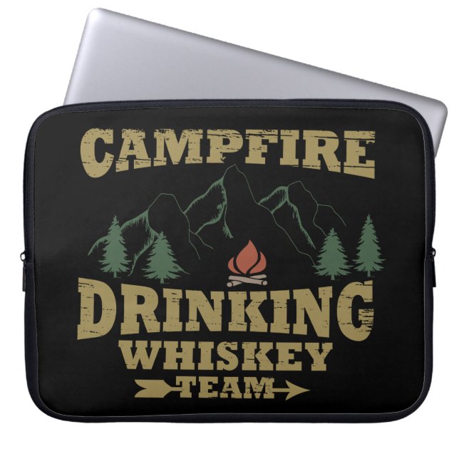 Funda Para Portátil Whiskey cita graciosos dichos de camping (Frente)