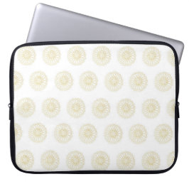 Funda Para Portátil White | Golden Zinnia Flower Medallions