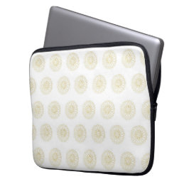 Funda Para Portátil White | Golden Zinnia Flower Medallions