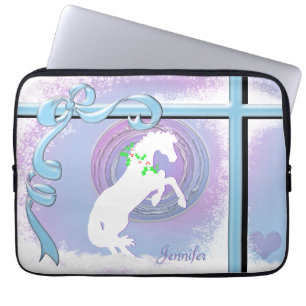 Funda Para Portátil White Heart Horses V Holiday (Pink/Lav Swirl/Wind)