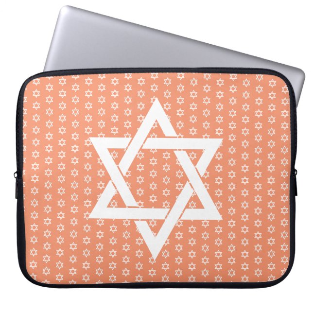 Funda Para Portátil white Star of David Seamless (Frente)