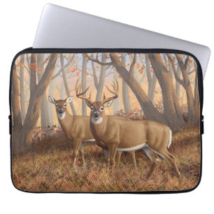 Funda Para Portátil Whitetail Deer Buck & Doe Otumn Maple Woods