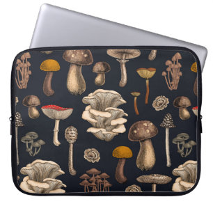 Funda Para Portátil Wild Mushrooms on graphite black