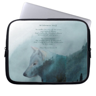 Funda Para Portátil Wilderness Wolf & Eco Poem