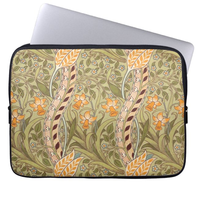 Funda Para Portátil William Morris Daffodil Garden Flor Classic Bota (Frente)