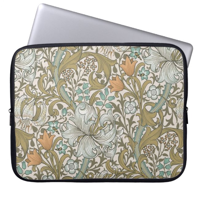 Funda Para Portátil William Morris Golden Lily Blue Gold (Frente)
