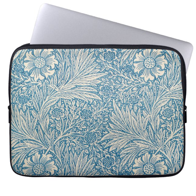 Funda Para Portátil William Morris - Marigold azul Art Nouveau (Frente)