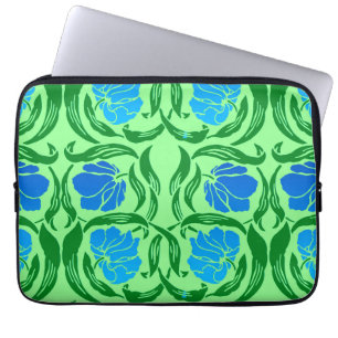 Funda Para Portátil William Morris Pimpernel, Blue & Lime Green
