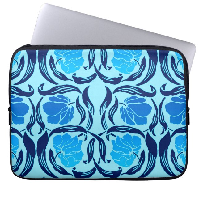 Funda Para Portátil William Morris Pimpernel, Denim & Light Blue (Frente)