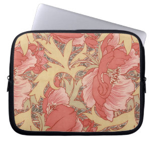 Funda Para Portátil William Morris Poppies Patrón de Art Nouveau flora