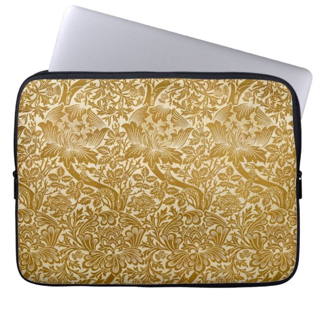 Funda Para Portátil William Morris Rosa y Thistle Floral Golden (Frente)