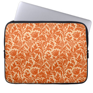 Funda Para Portátil William Morris Thistle Damask, Naranja mandarín