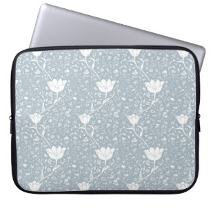 Funda Para Portátil William Morris Tulips en el patrón blanco