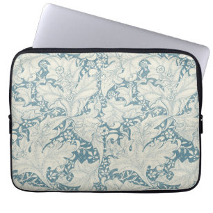 Funda Para Portátil William Morris Wallflower damasco azul floral