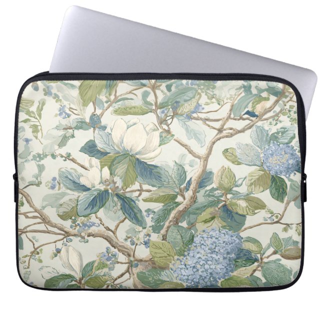 Funda Para Portátil Willow Little Magnolia Wallpaper Floral Coastal (Frente)