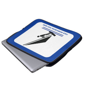 Funda Para Portátil Windsurfista a bordo personalizado negro azul de w