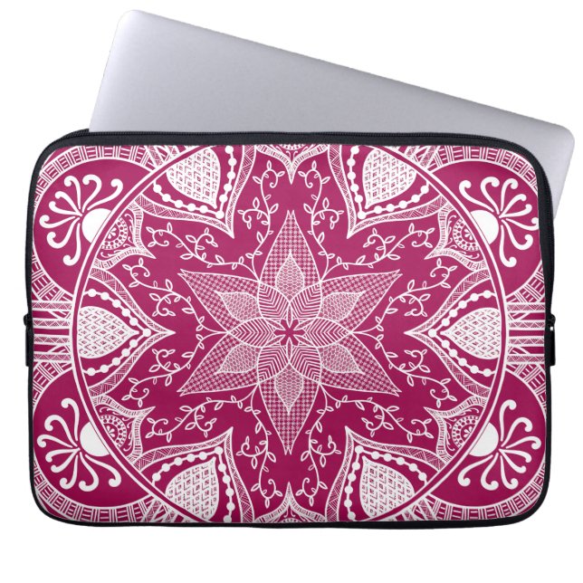Funda Para Portátil Wine Mandala (Frente)