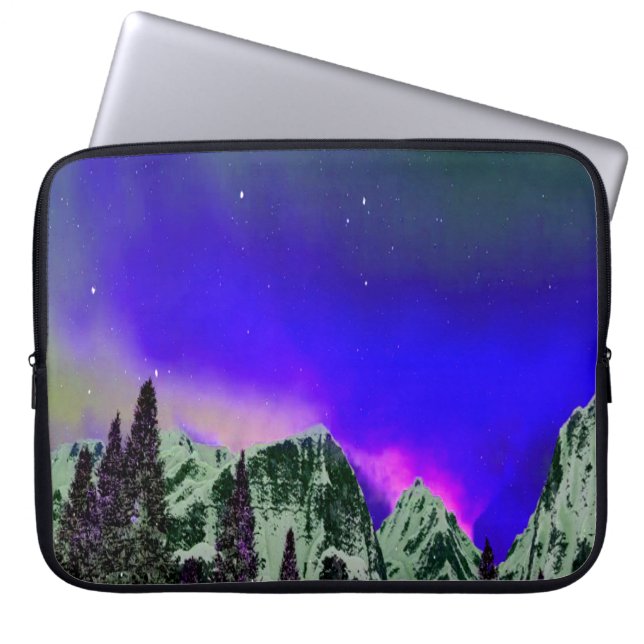 Funda Para Portátil Winter Mountains at Night (Frente)