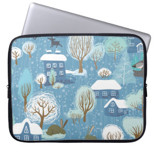 Funda Para Portátil Winter Wonderland: Patrón escénico