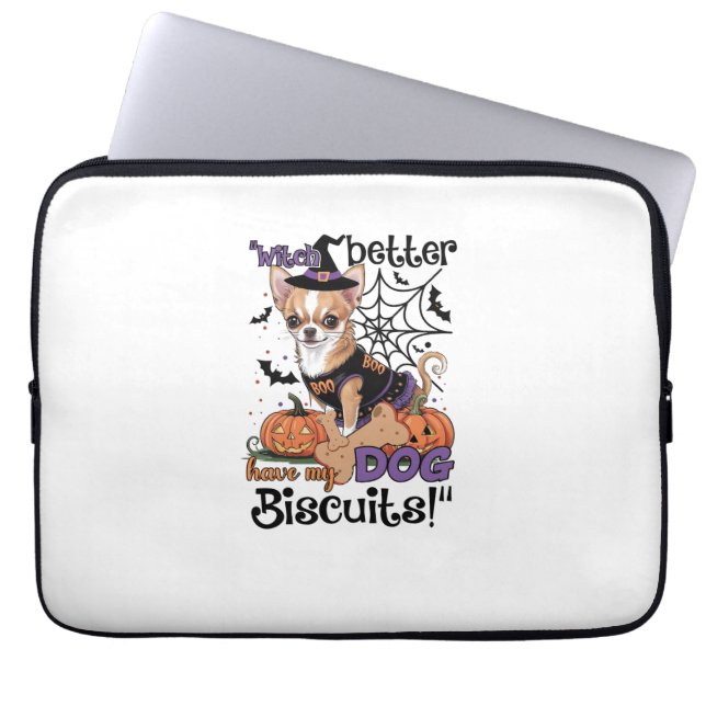 Funda Para Portátil Witch better have my Dog Biscuits Cute Halloween C (Frente)