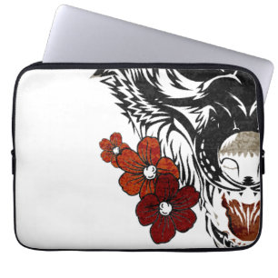 Funda Para Portátil Wolf Flower Tatoo Vintage